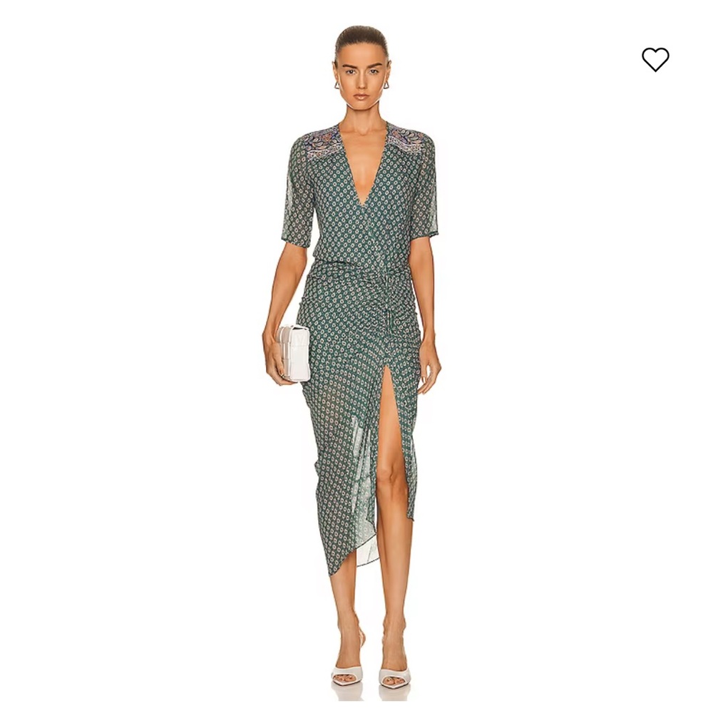 NWT Veronica Beard Mariposa V-Neck Silk MIDI Dress